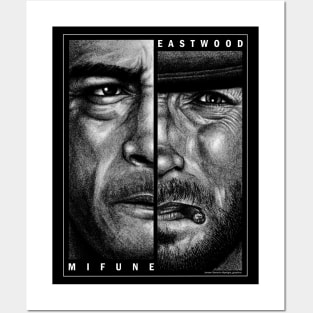 Mifune / Eastwood, Yojimbo, A fistful of dollars Posters and Art